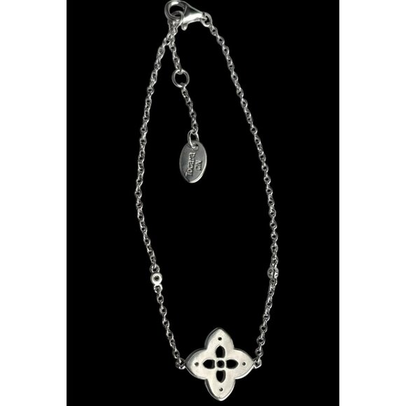 New Tocara Sterling Silver DiAmi Crystal Flower Pendant Bracelet Clover Floral - Picture 5 of 12